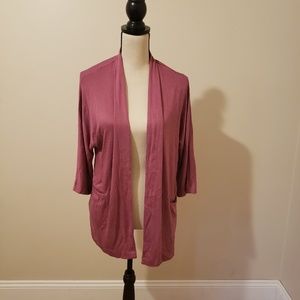Pink 3/4 Sleeve Cardigan